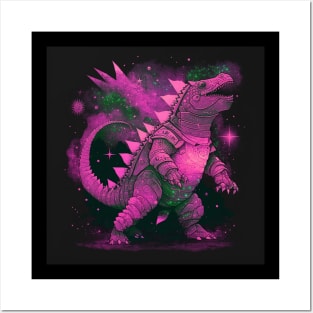 armored kaiju ecopop in metal scale art Posters and Art